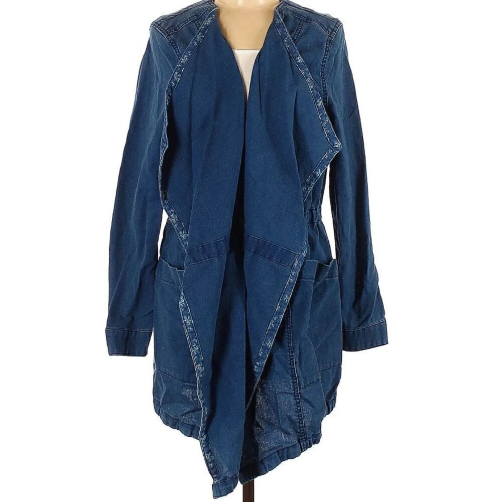 HEI HEI Anthropologie High Plains Chambray Anorak light denim OPEN jean JACKET